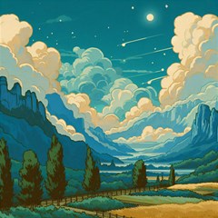 Mountains Rural Countryside Sky Play Mat (rectangle) by Salmanaz77