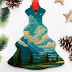 Mountains Rural Countryside Sky Christmas Tree Ornament (Two Sides) Front