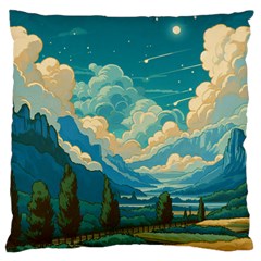 Mountains Rural Countryside Sky Standard Premium Plush Fleece Cushion Case (two Sides) by Salmanaz77