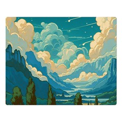 Mountains Rural Countryside Sky Two Sides Premium Plush Fleece Blanket (large) by Salmanaz77