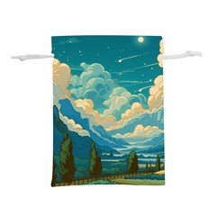 Mountains Rural Countryside Sky Lightweight Drawstring Pouch (s)