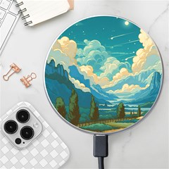 Mountains Rural Countryside Sky Wireless Fast Charger(white) by Salmanaz77