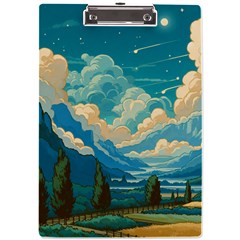 Mountains Rural Countryside Sky A4 Acrylic Clipboard