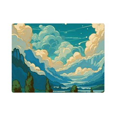 Mountains Rural Countryside Sky Premium Plush Fleece Blanket (mini) by Salmanaz77