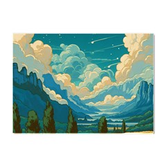 Mountains Rural Countryside Sky Crystal Sticker (a4)