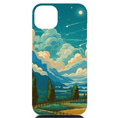 Mountains Rural Countryside Sky Iphone 14 Plus Black Uv Print Pc Hardshell Case by Salmanaz77