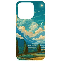 Mountains Rural Countryside Sky Iphone 15 Pro Black Uv Print Pc Hardshell Case by Salmanaz77