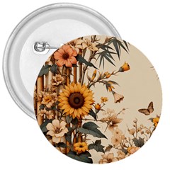 Sunflower Flowers Nature Trees 3  Buttons