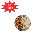 Sunflower Flowers Nature Trees 1  Mini Buttons (10 pack)  Front