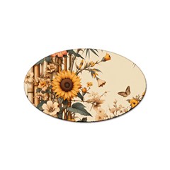 Sunflower Flowers Nature Trees Sticker Oval (100 Pack)