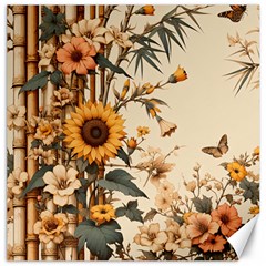 Sunflower Flowers Nature Trees Canvas 12  X 12 