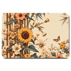 Sunflower Flowers Nature Trees Large Doormat