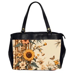 Sunflower Flowers Nature Trees Oversize Office Handbag (2 Sides)