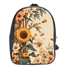 Sunflower Flowers Nature Trees School Bag (xl)