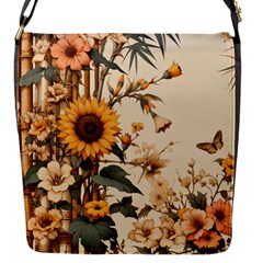 Sunflower Flowers Nature Trees Flap Closure Messenger Bag (s)