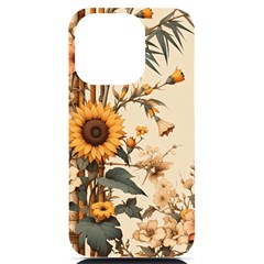 Sunflower Flowers Nature Trees Iphone 14 Pro Black Uv Print Pc Hardshell Case by Salmanaz77