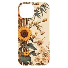 Sunflower Flowers Nature Trees Iphone 15 Black Uv Print Pc Hardshell Case by Salmanaz77