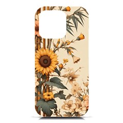 Sunflower Flowers Nature Trees Iphone 16 Pro Black Uv Print Pc Hardshell Case by Salmanaz77