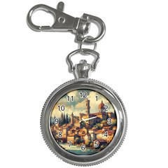 Village Houses Buildings Facade Key Chain Watches