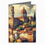 Village Houses Buildings Facade Greeting Card Left