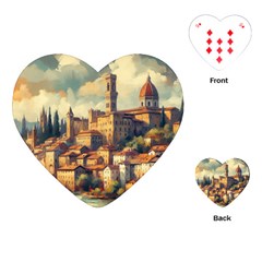 Village Houses Buildings Facade Playing Cards Single Design (heart) by Salmanaz77