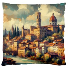 Village Houses Buildings Facade Large Cushion Case (one Side)