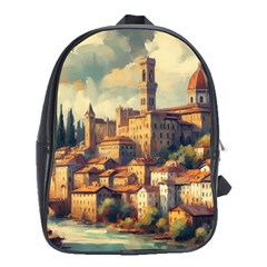 Village Houses Buildings Facade School Bag (xl)