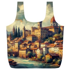 Village Houses Buildings Facade Full Print Recycle Bag (xxxl)