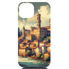 Village Houses Buildings Facade Iphone 14 Black Uv Print Pc Hardshell Case by Salmanaz77