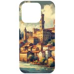 Village Houses Buildings Facade iPhone 15 Pro Black UV Print PC Hardshell Case Front