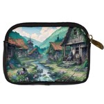 Village Nature Winter Landscape Digital Camera Leather Case Back