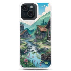 Village Nature Winter Landscape Iphone 15 Plus Tpu Uv Print Case