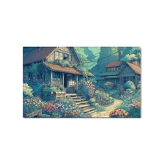 House Garden Building Flowers Sticker (rectangular)