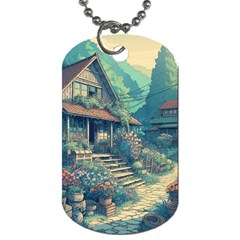 House Garden Building Flowers Dog Tag (one Side)