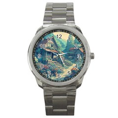 House Garden Building Flowers Sport Metal Watch