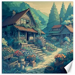 House Garden Building Flowers Canvas 12  X 12 