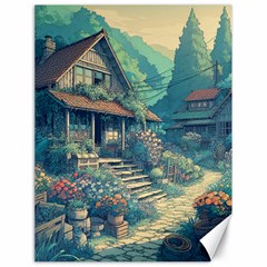 House Garden Building Flowers Canvas 18  X 24 