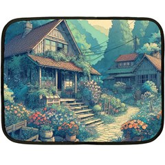 House Garden Building Flowers Fleece Blanket (mini)