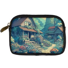 House Garden Building Flowers Digital Camera Leather Case