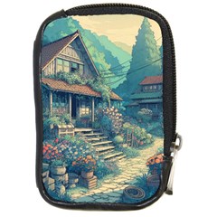 House Garden Building Flowers Compact Camera Leather Case by Salmanaz77