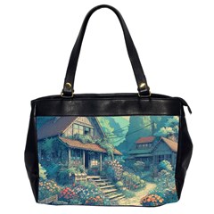 House Garden Building Flowers Oversize Office Handbag (2 Sides)