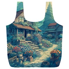 House Garden Building Flowers Full Print Recycle Bag (xxxl)