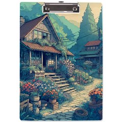 House Garden Building Flowers A4 Acrylic Clipboard