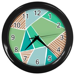 Geometric Colors  Pool Wall Clock (black)