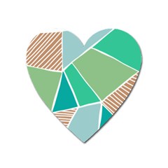 Geometric Colors  Pool Heart Magnet