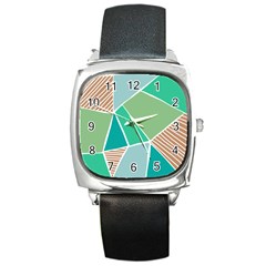 Geometric Colors  Pool Square Metal Watch