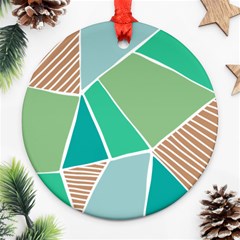 Geometric Colors  Pool Round Ornament (two Sides)