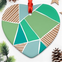 Geometric Colors  Pool Heart Ornament (two Sides)