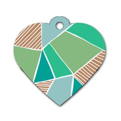 Geometric Colors  Pool Dog Tag Heart (one Side) by ConteMonfrey