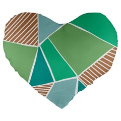 Geometric Colors  Pool Large 19  Premium Flano Heart Shape Cushions